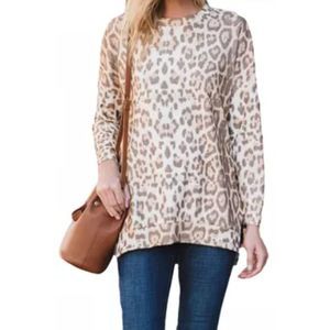 Women's Long Sleeve Leopard Tunic.